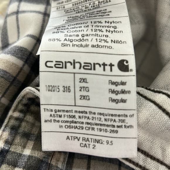 EUC CARHARTT SNAP BUTTON FLANNEL SIZE 2XL PLAID. - Picture 9 of 12